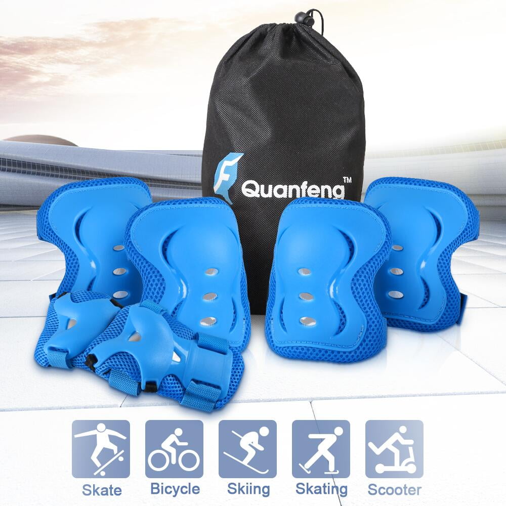 Henco Protective Gear Set/Kit (Pack of 7) for Ice and Roller Cycling  Skating,and Other Extreme Sports for Boy/Girl. (Blue)