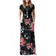 thumbnail image 1 of Vestido largo AUSELILY para mujer, manga corta, holgado, liso, 2XL, negro, 1 of 3