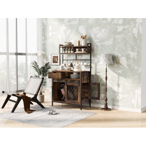 Furniture Style Dog Crate Composite Desk Hutch Pet Friendly Furniture