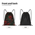 thumbnail image 6 of Horeoi Roses Print Drawstring Bags for Gym Sports Yoga Travel Lightweight Foldable Sackpack for Men Women Teens, 6 of 7