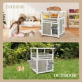 thumbnail image 6 of Gowoodhut Two Story Cat House Outdoor Weatherproof, Wooden Outside Feral Cat Shelter with Large Balcony, Escape Doors, Easy Installation, 6 of 7