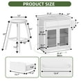 thumbnail image 4 of Uforic Kitchen Island Table with Drop Leaf & Seating, Rolling Kitchen Island with Power Outlets & Storage, White, 4 of 8
