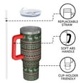 thumbnail image 4 of Red and Green Christmas Reindeer Pattern Tumbler with Handle and Lid,40oz Double Wall Vacuum Insulated Tumbler,Cups Gift for Women and Men, 4 of 7