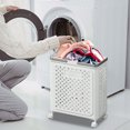 thumbnail image 4 of Cesta para ropa sucia plegable de gran capacidad para el baño, con ruedas y extraíble., 4 of 6