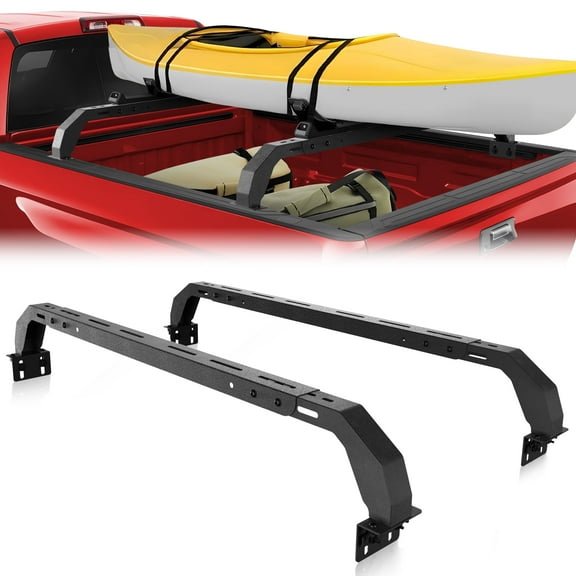 POFENZE Truck Bed Rack for 2005-2023 Toyota Tacoma and 2014-2023 Tundra Adjustable Ladder Rack for Truck with 2 Cross Bars