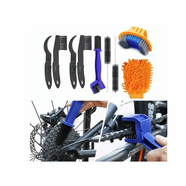 9 Kit De Cepillo Xtellar multicolor Limpiador Cadena Para Bicicleta Y Moto