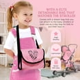 thumbnail image 5 of Dolls To Play Baby Doll Nursery Playset with Stroller, Bed, High Chair and Rocking Chair, Diaper Bag, Pink Heart, Fits 12 to 18 Inch Dolls, 5 of 6