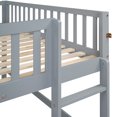 thumbnail image 5 of Full Size Low Loft Bed with Removable Slide &Safety Ladder,Modern Wooden Bed with Spacious Space under the Bed,Multifunctional Loft Bed&nbsp;for Kids Boys&Girls, No Box Spring Needed,Gray, 5 of 7