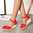 thumbnail image 6 of Njoeus Women's Espadrilles Closed Toe Ankle Strap Dressy Platform Wedge Sandals Summer Dress Shoes, 6 of 8