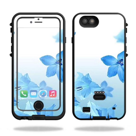 MightySkins LIPOWIP6PL-Blue Flowers Skin for Lifeproof Fre Power iPhone 6 Plus Case Case Wrap Cover Sticker - Blue Flowers