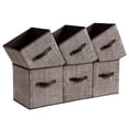 thumbnail image 1 of Songmics Cubos de Almacenamiento Contenedores de Tela No Tejida de 11 Pulgadas con Asas Dobles Juego de 6 Organizadores de Armario para Estantes Plegables para Ropa Color Nogal Urob026K02, 1 of 1