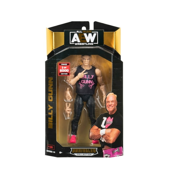 AEW Unrivaled Billy Gunn (Chase) - Figurine de 6 Pouces avec Chemise d'Entrée et Mains de Paix Alternatives
