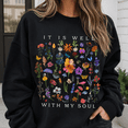 thumbnail image 3 of Christian Shirt, It Is Well With My Soul Floral Sweatshirt, Colorful Wildflower Faith Hoodie, Inspirational Religious Gift for Women, 3 of 9