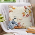 thumbnail image 3 of Pillow Covers 24x24 Set of 2, Thanksgiving Fall Throw Pillow Covers Decorative Couch Cushion Cover, Orange Blue Pumpkin Maple Leaf Vintage Microfiber Soft Pillowcases for Bedroom Living Room Sofa, 3 of 9
