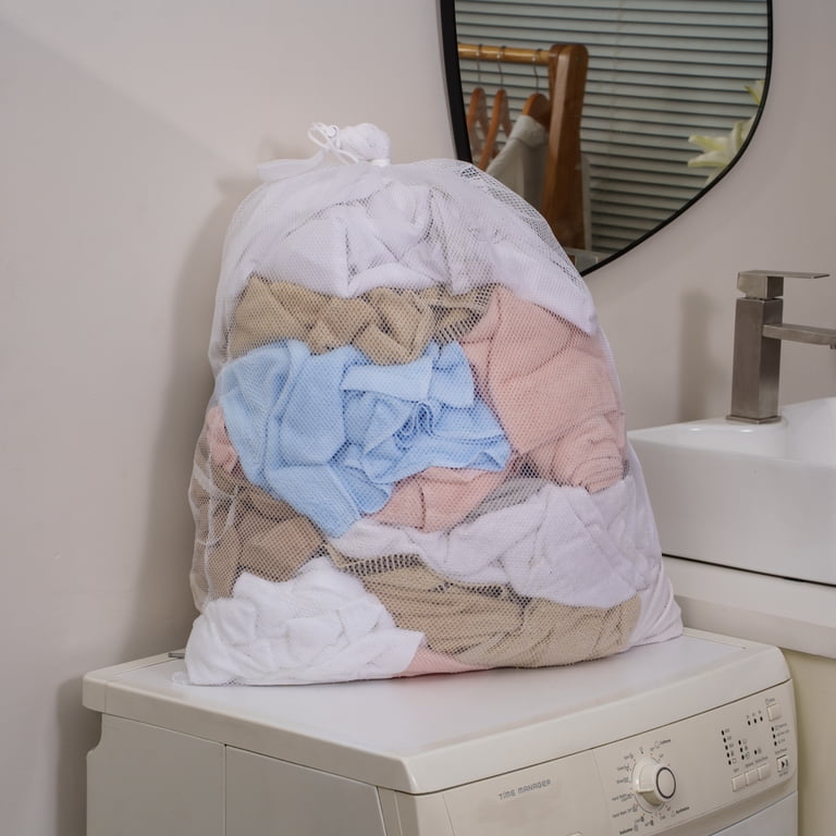 8 pack) Mainstays Polyester Mesh Laundry Bag with Drawstring