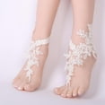 thumbnail image 1 of Sandalias descalzas perfecl de Tobillera Cadena de tobillo Joyería nupcial del pie, 1 of 8
