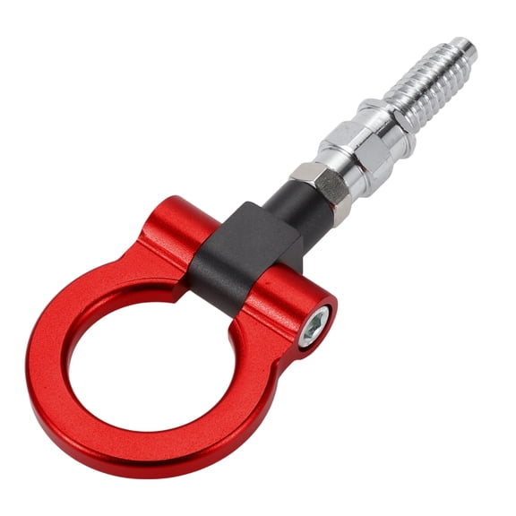 Gancho de remolque único / Gancho de remolque de parachoques delantero universal para automóvil / Anillo de gancho de remolque rotativo de metal duradero 18.5cm 3mm 1pcs Rojo