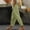 19# Army Green, variant on Women Leopard Print Elastic Waist Harem Pants Side Pocket Ankle Length Casual Trousers Blue S