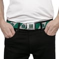 thumbnail image 3 of The Wizarding World of Harry Potter Belt, Seatbelt Buckle Belt, Slytherin Crest Diagonal Stripe Gray Green, 34 to 52 Inches, 3 of 9