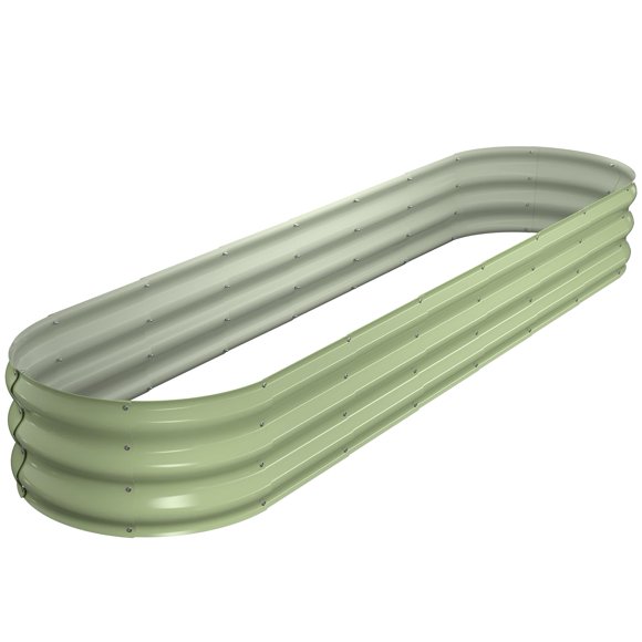 Cama de cultivo elevada Winpull 244x61x30 cm galvanizada ovalada