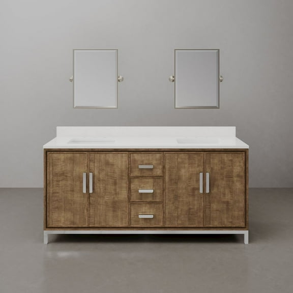 Water Creation Westin 72 In. Double sink Whitebrook Quartz Countertop Bath Vanity