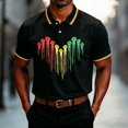 thumbnail image 2 of Mens Golf Polo Shirts with Button Front Print Short Sleeve Classic Casual Tee, 2 of 4