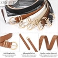 thumbnail image 3 of 3 Pack Women Belts For Jeans Dresses Pants Ladies Leather Waist Belt with Gold Buckle, 3 of 3