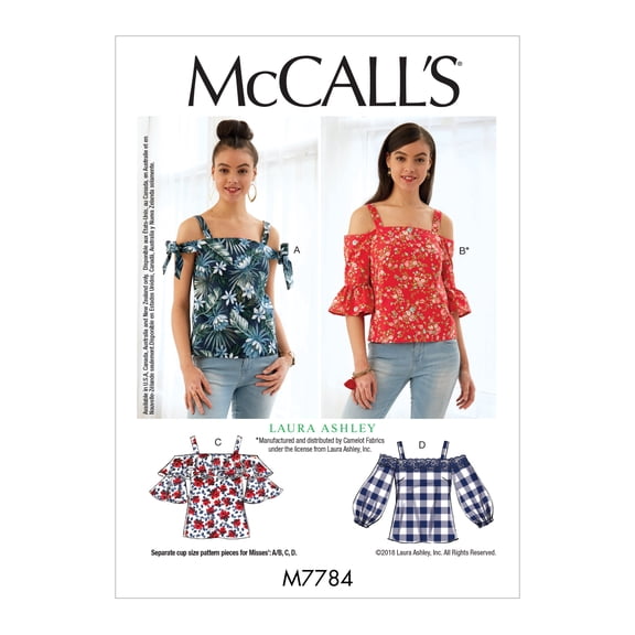 McCall's Sewing Pattern Misses' Tops-6-8-10-12-14