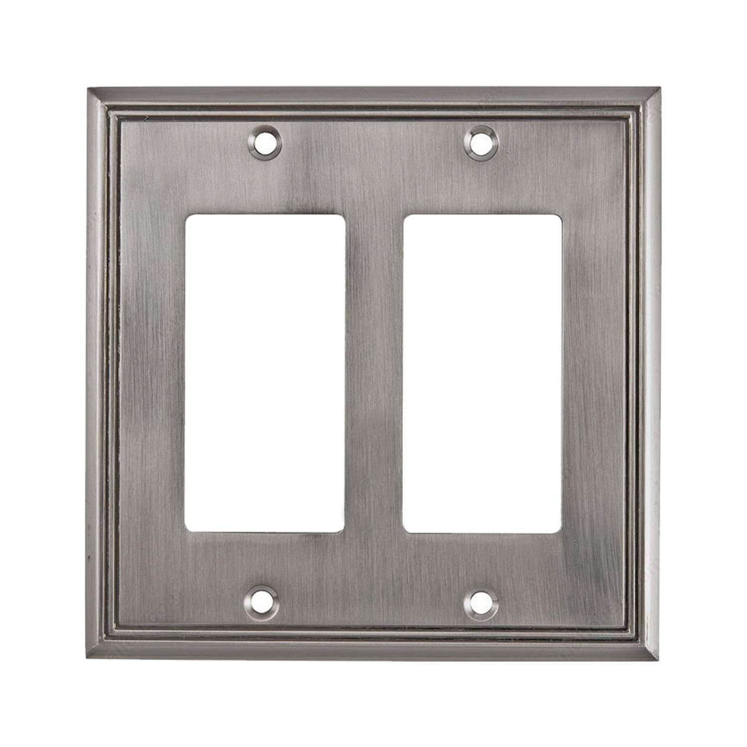 Rok Contemporary Decora / Rocker / GFCI Switch Plate, 2 Gang, Brushed