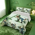 thumbnail image 2 of meiyoeat dinosaur Alphebat A Full Size Comforter Sets,Tropical Botanical Print Bedding Comforter Set,Light Gray Reversible,3pcs,1 Comforter and 2 Pillowcases, 2 of 7