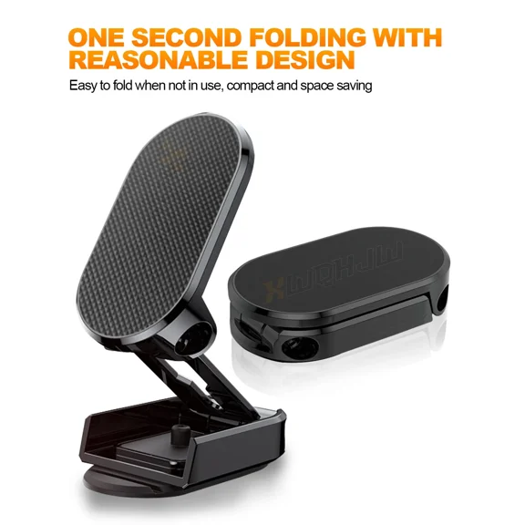 Universal 360°Rotation Magnetic Phone Holder Foldable Car Mount Stand Dashboard