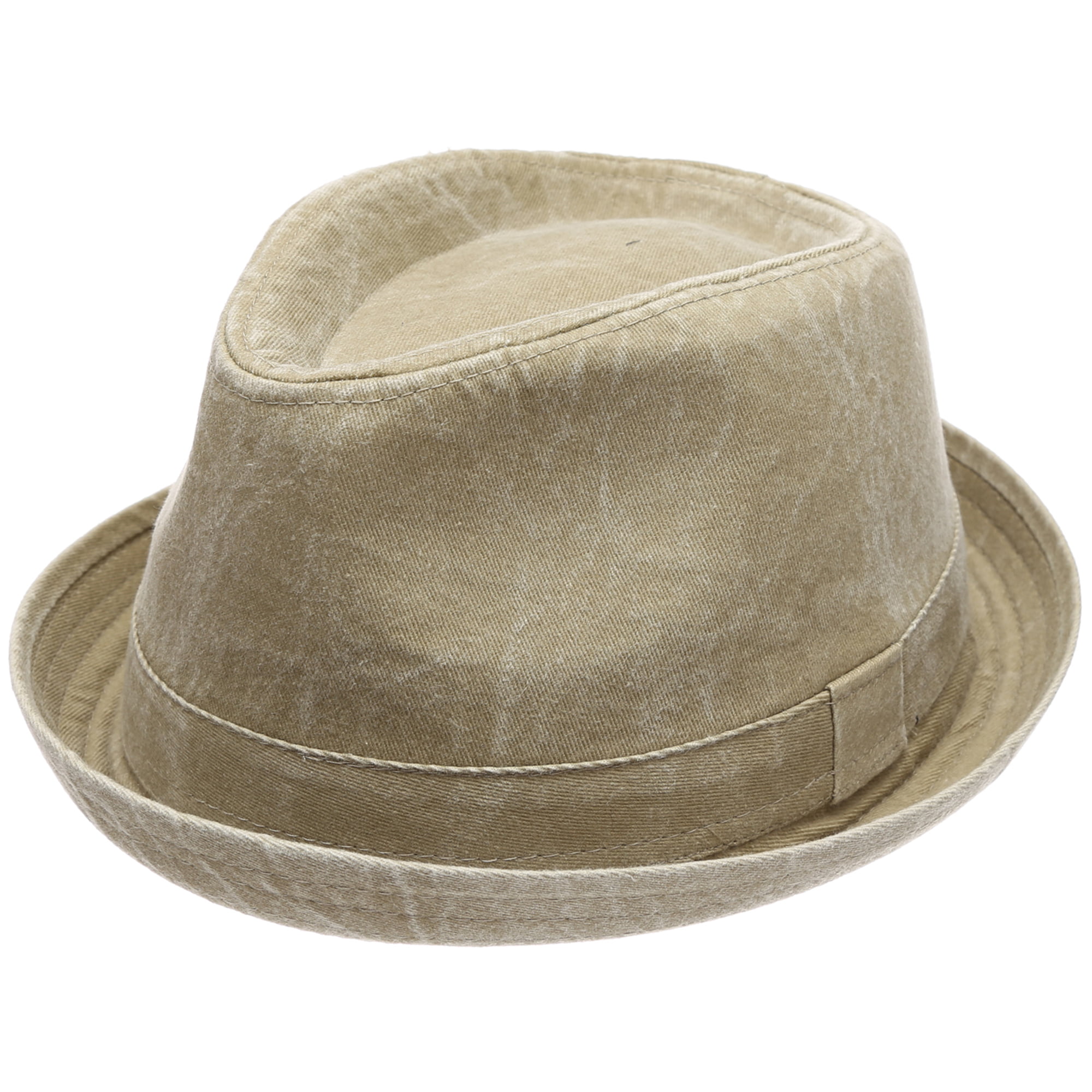 Mens Casual Vintage Style Washed Cotton Fedora Hat 