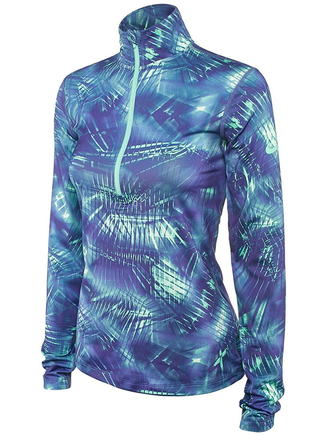 Nike - Nike Women's Dri-Fit Long Sleeve 1/2 Zip Training Top-Blue/Mint ...