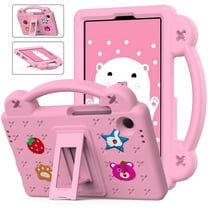 TECH CIRCLE Kids Friendly Case for Samsung Galaxy Tab A9 8.7", Cute Shockproof Rugged Tablet Case with EVA Foam Handle & Kickstand & DIY Accessories ,Full Protective Cover Galaxy Tab A9 8.7" 2023,Pink