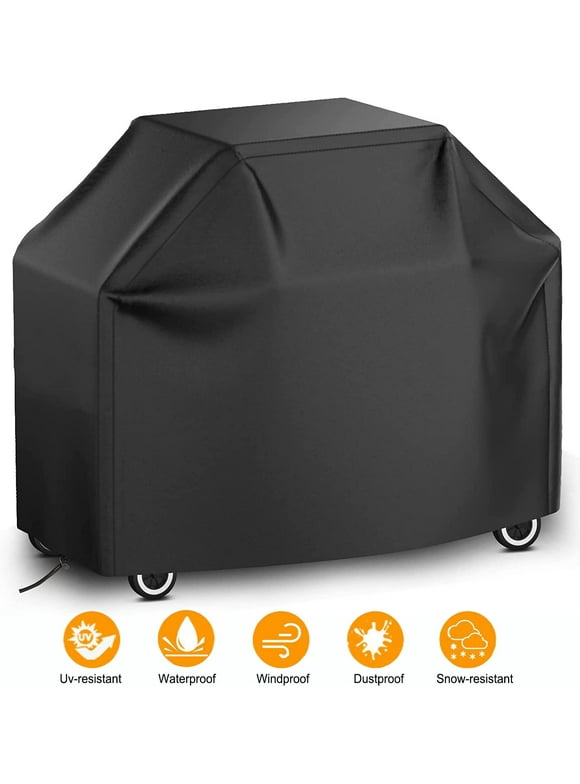 Grill Covers,58 Inch Grill Covers for Backyard Grill Cover for Outdoor Gills Cover Waterproof Heavy-Duty Barbecue Gas Grill Cover, Ripproof Fadeproof, Fits Nexgrill Weber Brinkmann CharBroil, Black