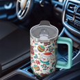 thumbnail image 5 of 30oz Winter Tumbler with Lid and Straw, Stainless Steel Cup with Handle Snowman Travel Coffee Mug, Christmas Gifts, 5 of 5