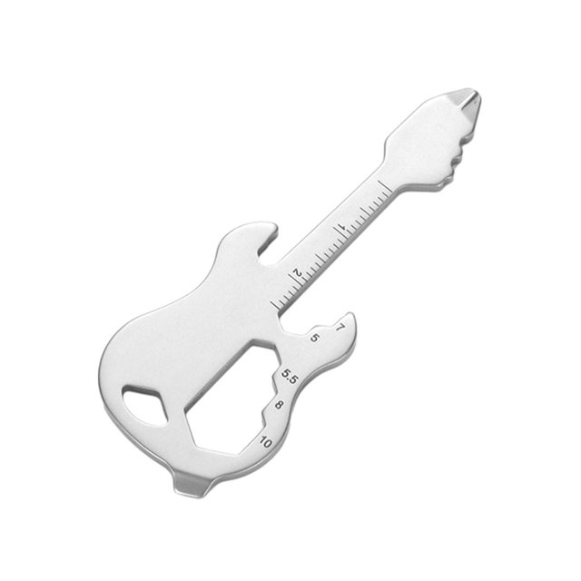 Soidarity Herramienta en forma de guitarra con forma de tarjeta, abridor de mango, llave combinada, dispositivo de reparación, para acampar al Type7 NO7
