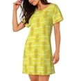 thumbnail image 2 of Fotbe Gold Pineapple Bata de Dormir para Mujer con Estampado, Camisón de Algodón de Manga Corta, Ropa de Dormir Casual, 2 of 6