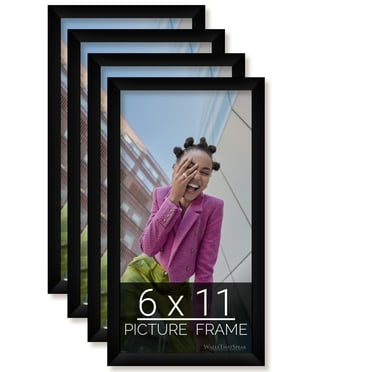 6x11 Black Picture Frame for Puzzles Posters Photos or Artwork, Set of 4