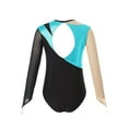 thumbnail image 4 of Alvivi Gymnastic Leotard for Girls Long Sleeve Metallic Rhinestone Ballet Dance Skating Leotard Bodysuit Turquoise 12, 4 of 7
