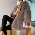 thumbnail image 6 of PIKADINGNIS Vintage Womens Winter Fox Fur Coat Luxury PU Leather Suit Collar Warm Faux Fur Jacket Girl Fashion Streetwear Overcoat, 6 of 6
