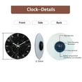 thumbnail image 6 of Black Wall Clock Battery Operated 12 Inch - Glass Marble Pattern Clock for Bathroom - Silent Wall Clock Non Ticking, 6 of 7