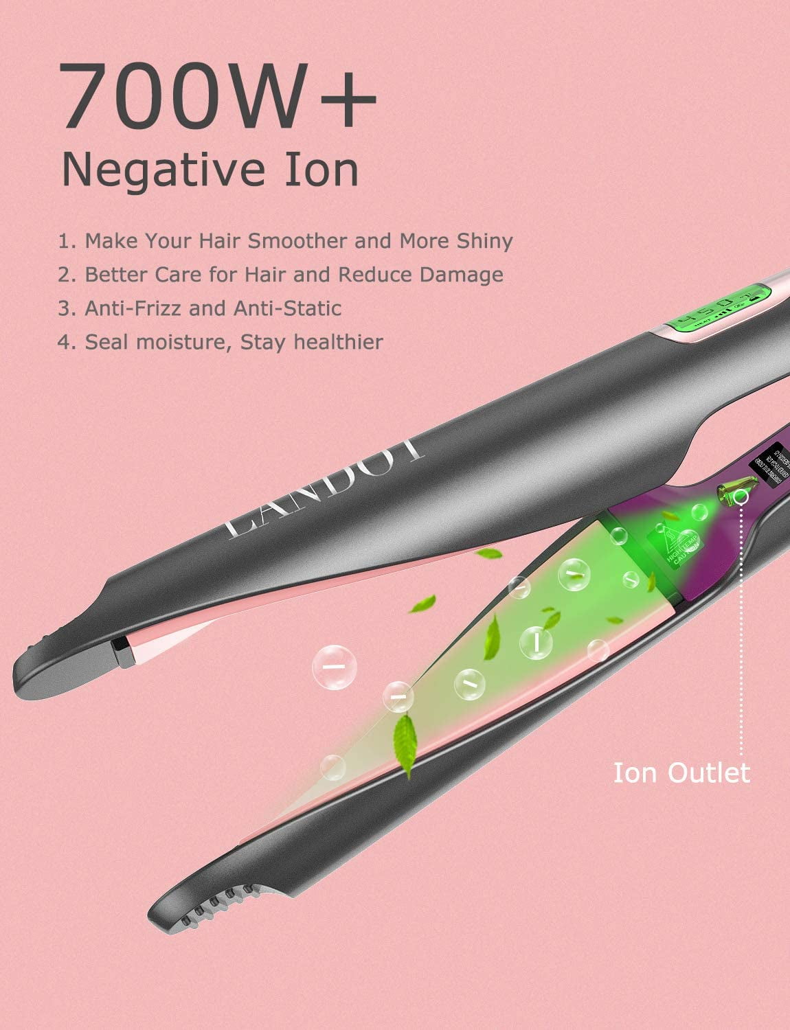 LANDOT Hair Straightener and Curler 2 in 1 Twist Straightening