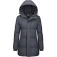 thumbnail image 1 of Chaqueta de plumón MAGCOMSEN para mujer, larga y cálida, con capucha de invierno, talla XL, 1 of 7