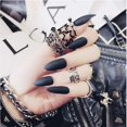 thumbnail image 1 of 24 uñas postizas mate Stiletto Sharp Press-on cubierta completa uñas artificiales negras puntas de uñas artísticas puntiagudas para mujeres y niñas. Nota: sin pegamento., 1 of 5