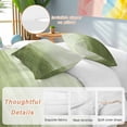 thumbnail image 2 of 3 Piece Sage Green Ombre Duvet Cover Set Queen Size,Microfiber Comforter/Quilt Cover with Corner Ties and 2 Pillowcases,Modern Abstract Art Ocean Oil Painting All Season Bedding with Zipper Closure, 2 of 8