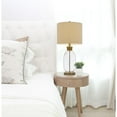thumbnail image 3 of 150W 3 Way Seymour Bubbled Glass Table Lamp With Resin Base And Hardback Drum Linen Shade, 3 of 5