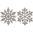 thumbnail image 1 of Adornos navideños de plástico con forma de copo de nieve y purpurina para árbol de Navidad, 4 pulgadas, 1 of 5