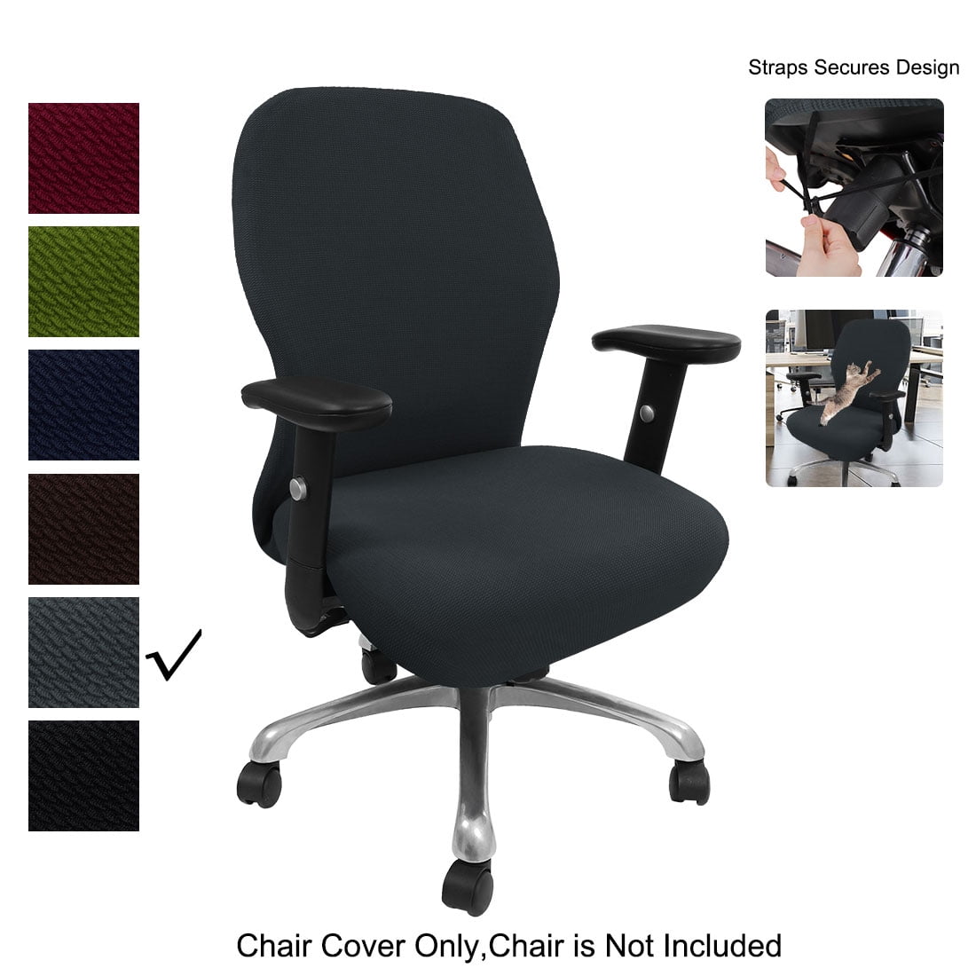 Stretch Office Chair Cover Swivel Chair Protector Gray Medium