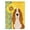 Basset Hound - Red and White, variant on Summer Sunflowers Brown Newfoundland Flag Garden Size